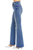 Judy Blue Womens High Waist Tummy Control Contrast Wash Flare Jeans