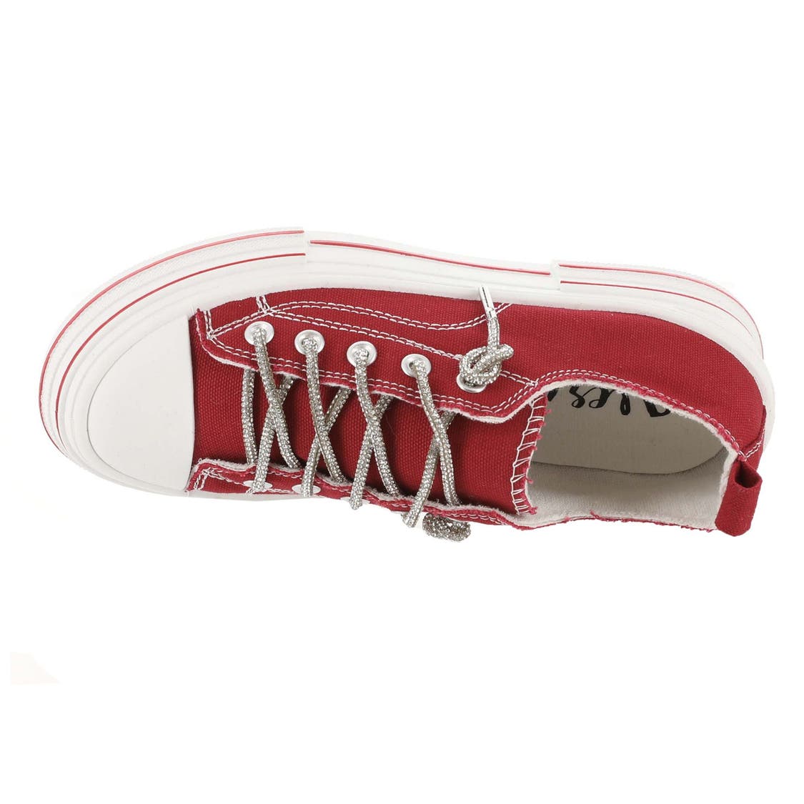 Very G Womens Aman Original Lace Up Canvas Sneaker with Sparkle Laces