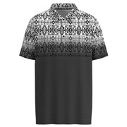 Hooey Mens The Weekender Grey with Black/White Aztec Short Sleeve Polo Shirt