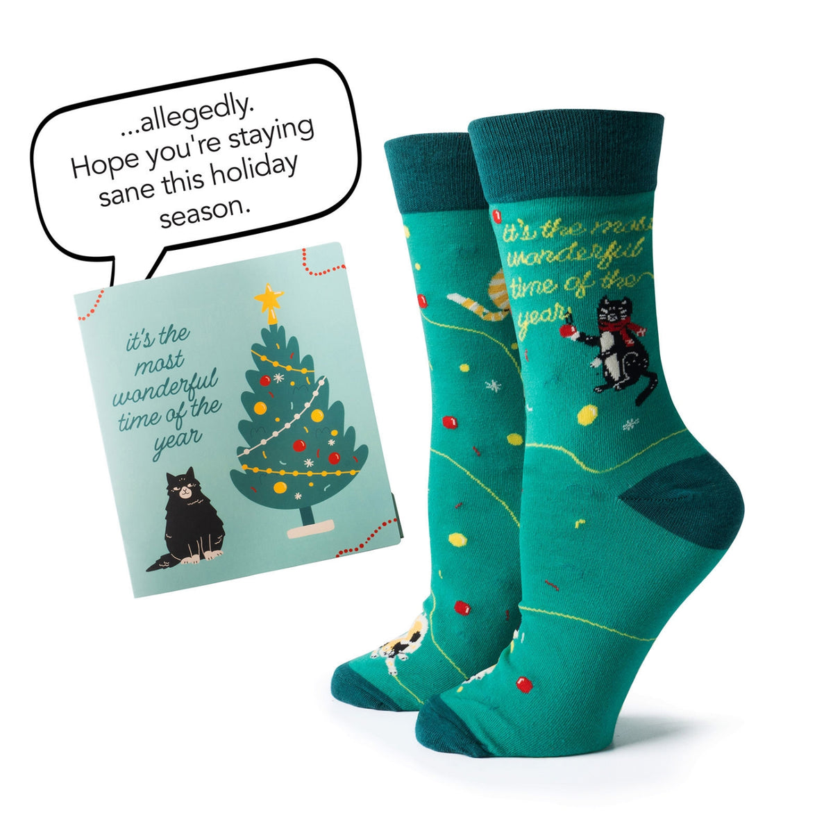 Two Left Feet Holiday Gift Card & Christmas Sock Set