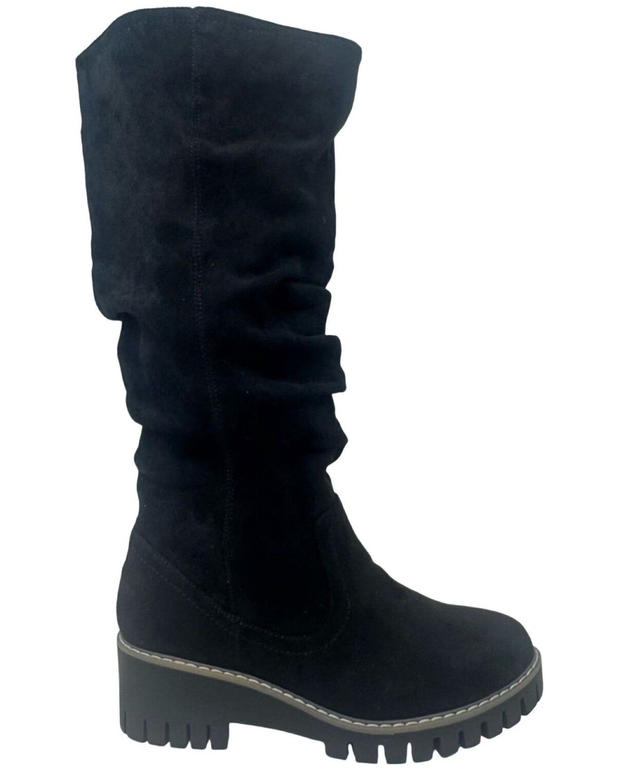 Very G Womens Dashing Tall Round Toe Slouchy Suede Knee High Fashion Boots