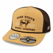 Hooey Men's Rank Stock Rodeo Company Trucker Snapback Hat, Tan/Brown