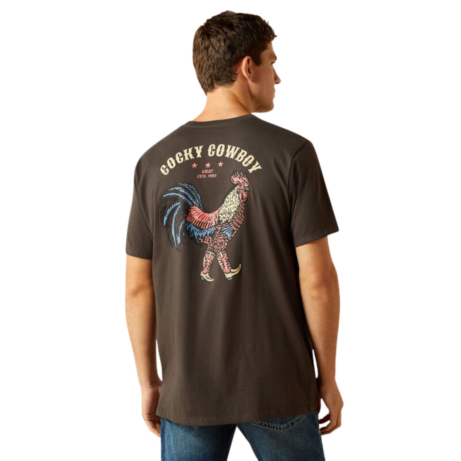 Ariat Mens Cowboy Cocky Short Sleeve Graphic Print T-Shirt