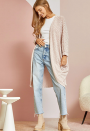 Andree by Unit Women's Cardigan Sweater, Dolman Sleeve, Light Mauve