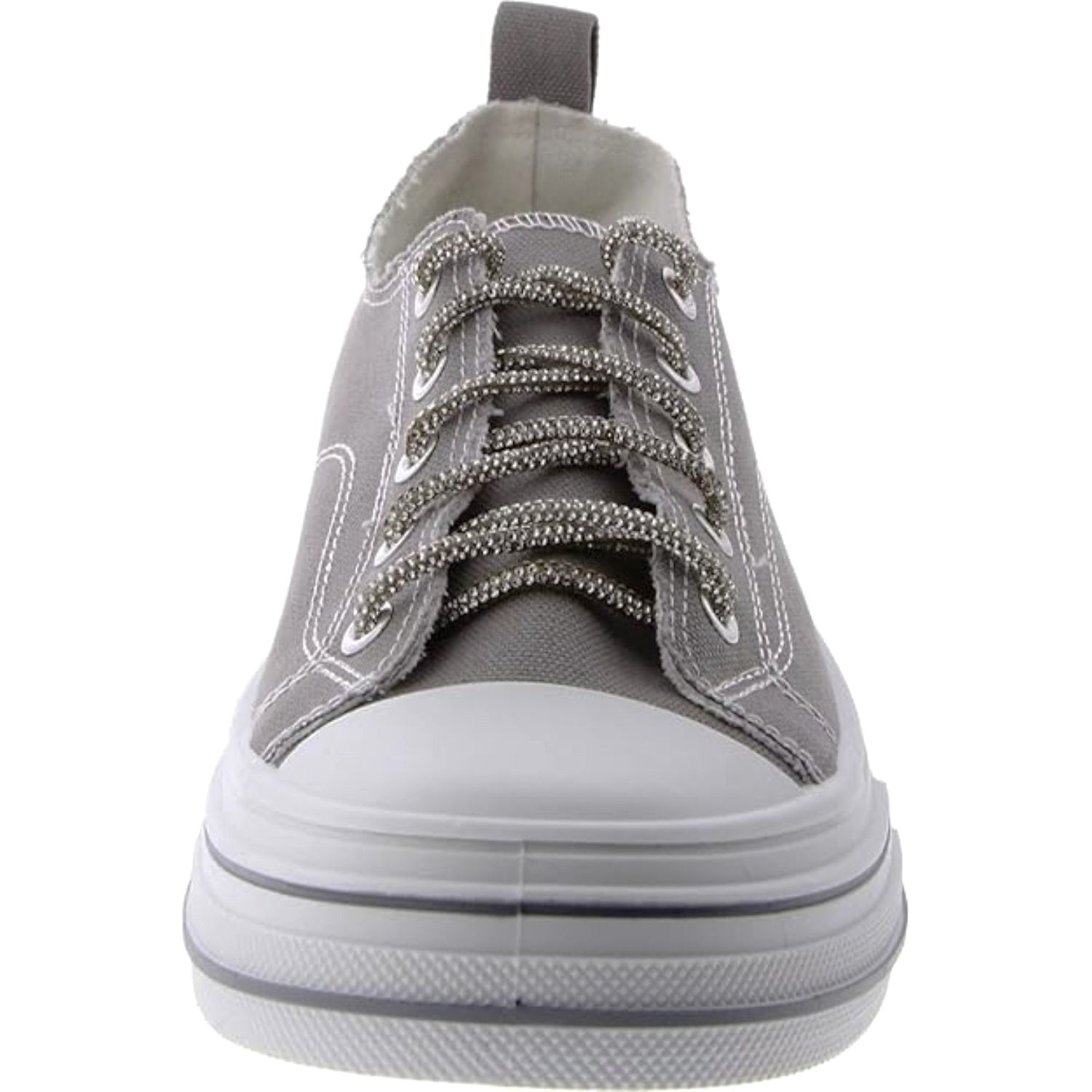 Very G Womens Aman 2 Lace Up Platform Slip On Canvas Sneaker, Grey