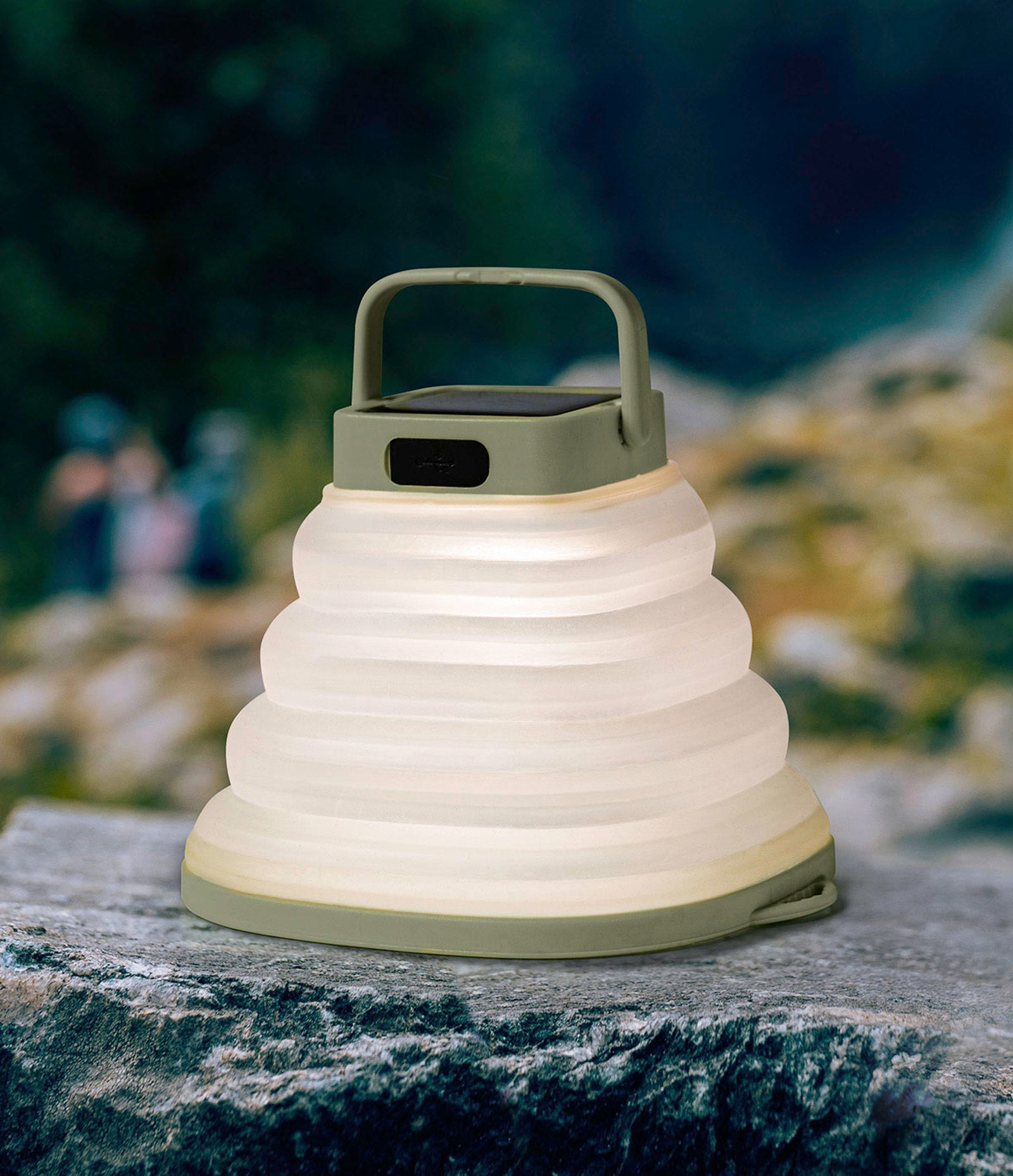 Bunk House Aurora Solar Panel or USB Rechargeable and Collapsible Camp Lantern
