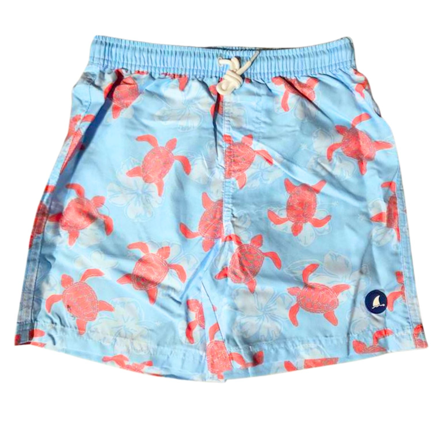 Heat Swimwear Boys Printed Tie Front Swim Trunk Board Shorts, Sea Turtles