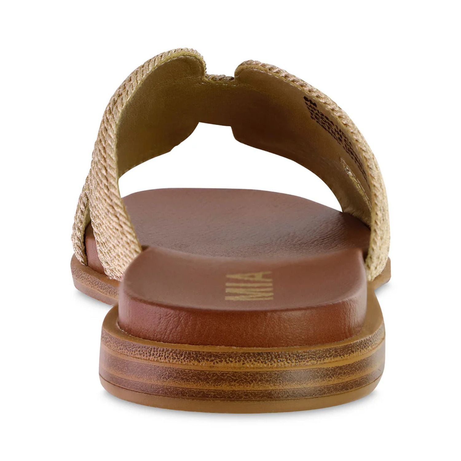 Mia Womens Dia Slip On Sandal, Soft Gold Woven