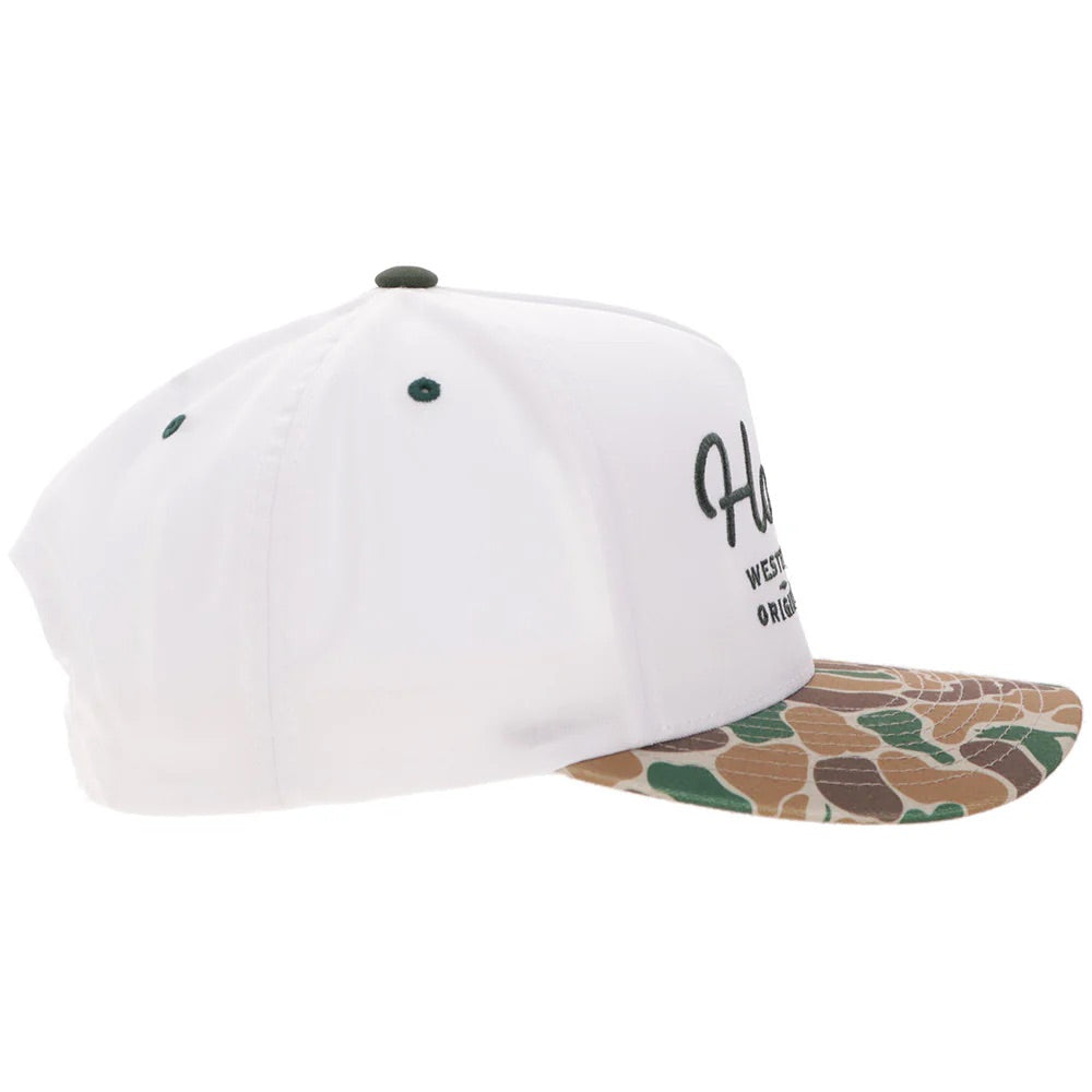 Hooey Mens OG Logo Adjustable Snapback Cap Hat- White/Camo