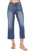 Judy Blue Womens High Waist Wide Leg Cropped Jeans