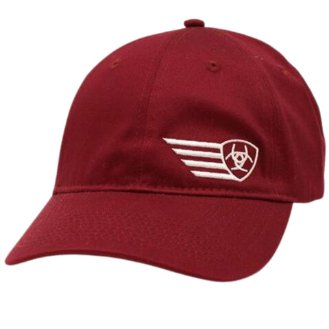 Ariat Mens Offset Wing Logo Maroon Dad Hat