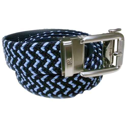 Black Clover Braided Stretch Belt, Navy Azure