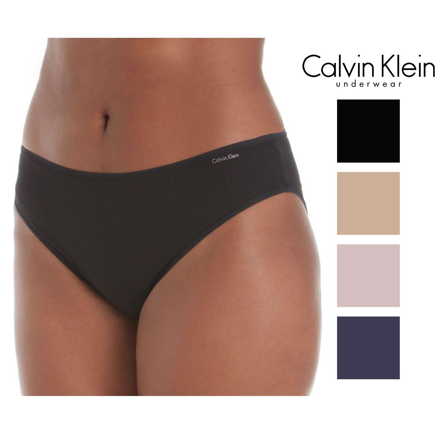 Calvin Klein Womens Plus Size Form Stretch Bikini Panties