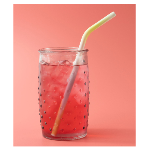 Krumbs Kitchen Tye Dye Silicone Straws, 4 Pack Plus Cleaning Brush