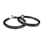 Jacqueline Kent Inside Out Chaparral Crystal Hoop Earrings (Black/Black, 30MM)