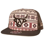 Lost Calf Mens Xochi Flat Bill Adjustable Snapback Cap Hat, Brown