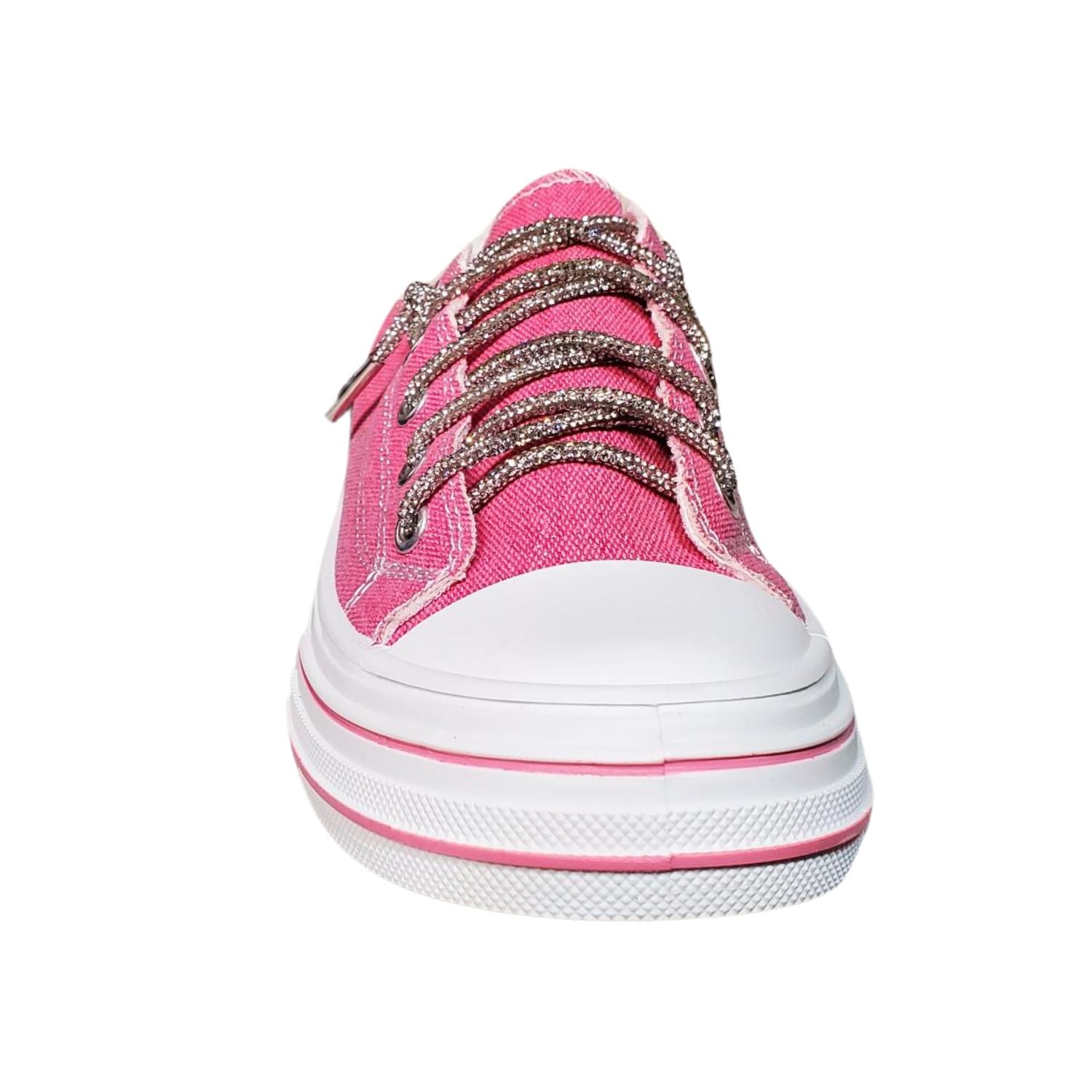 Very G Womens Aman Sparkle Lace Up Canvas Sneaker, Pink
