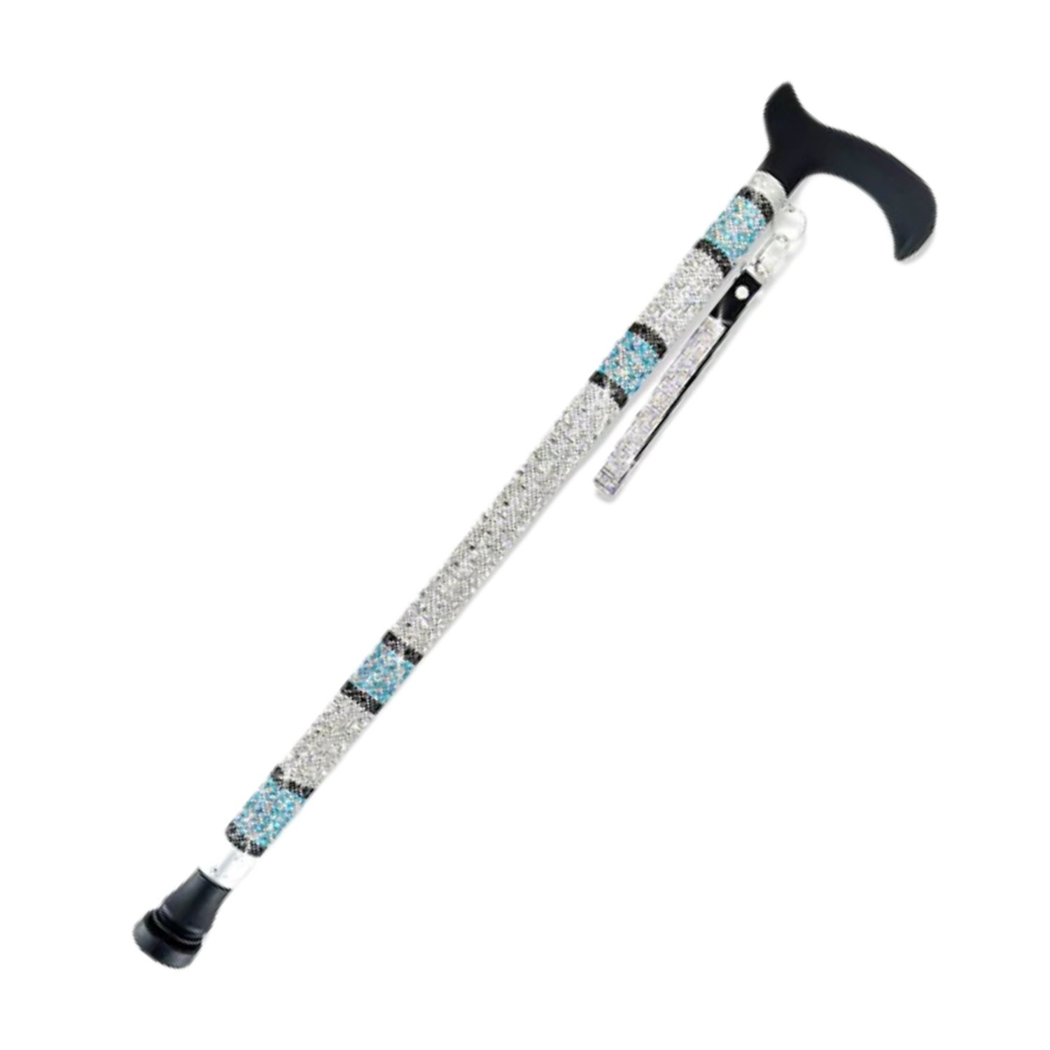 Jacqueline Kent Adjustable Crystal Rhinestone Walking Cane (Turquoise)