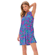 Dear Scarlett Womens Lizzy Sleeveless Relaxed Tank Dress, Royal