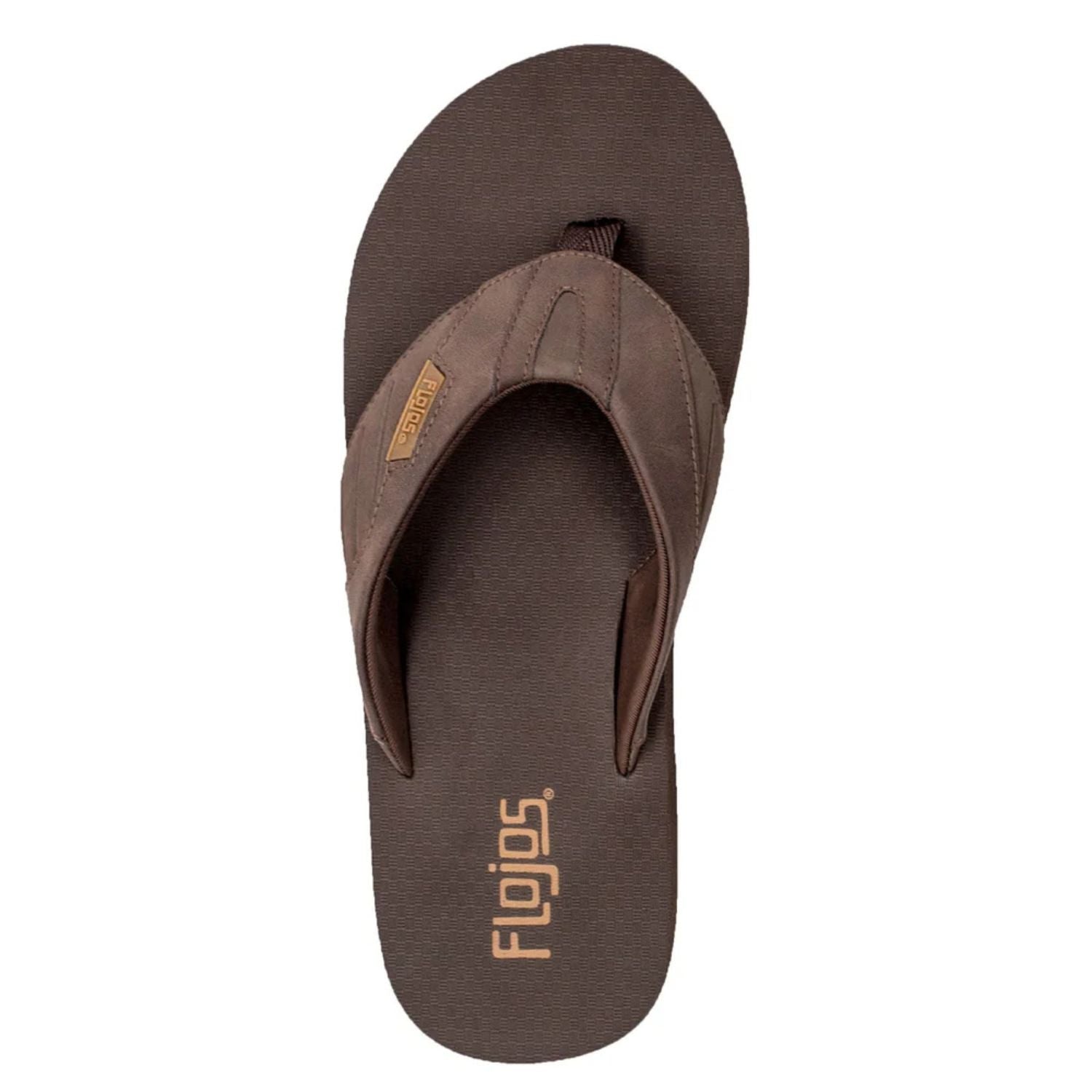 Flojos Mens Ancho Wide Fit Debossed Strap Slip On Flip Flop Sandals, Brown/Gum