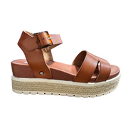 Mia Women's Evana Platform Sandal, Cognac