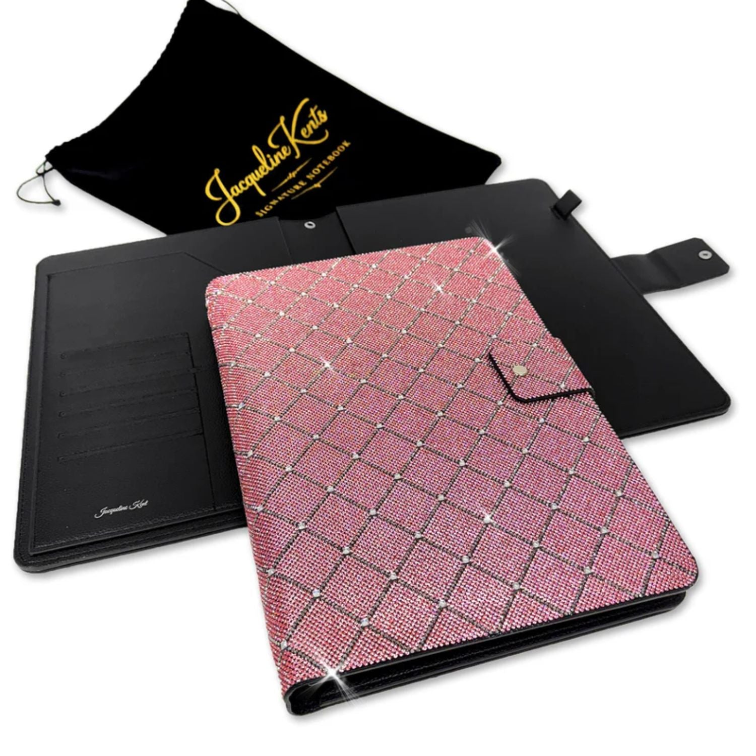 Jacqueline Kent Crystal Embellished Pink Cross Portfolio