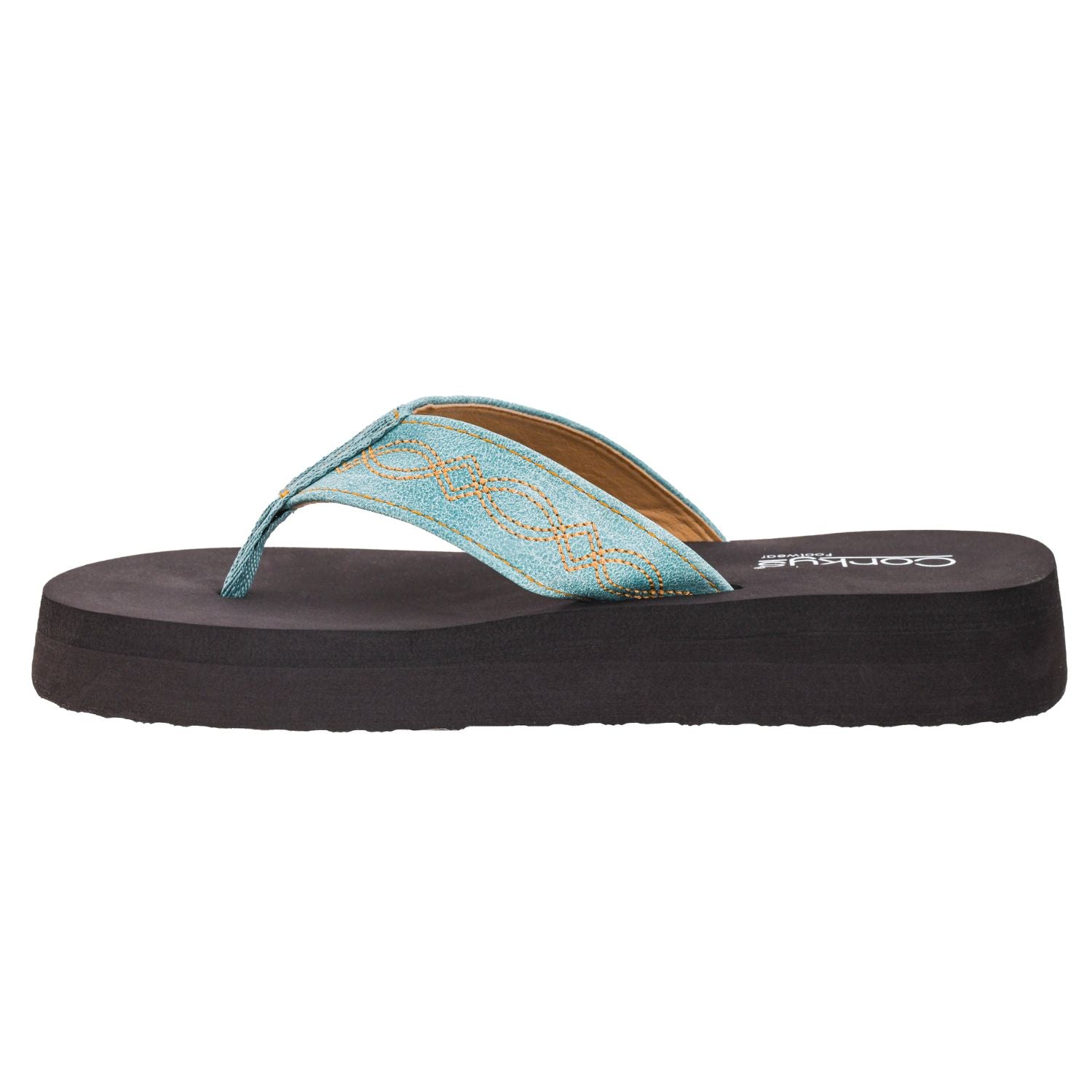 Corkys Womens Overboard Flip Flop Sandals, Turquoise