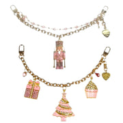 Jacqueline Kent Holiday Pink Crystal Embellished Charming Purse Chains