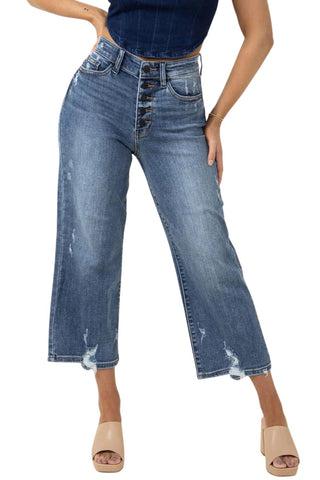 Judy Blue Womens High Waist Heavy Hand Sand Skinny Denim Jeans