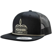 Ariat Mens Toe Bug Stitched Pattern Adjustable Snapback Cap Hat, Black