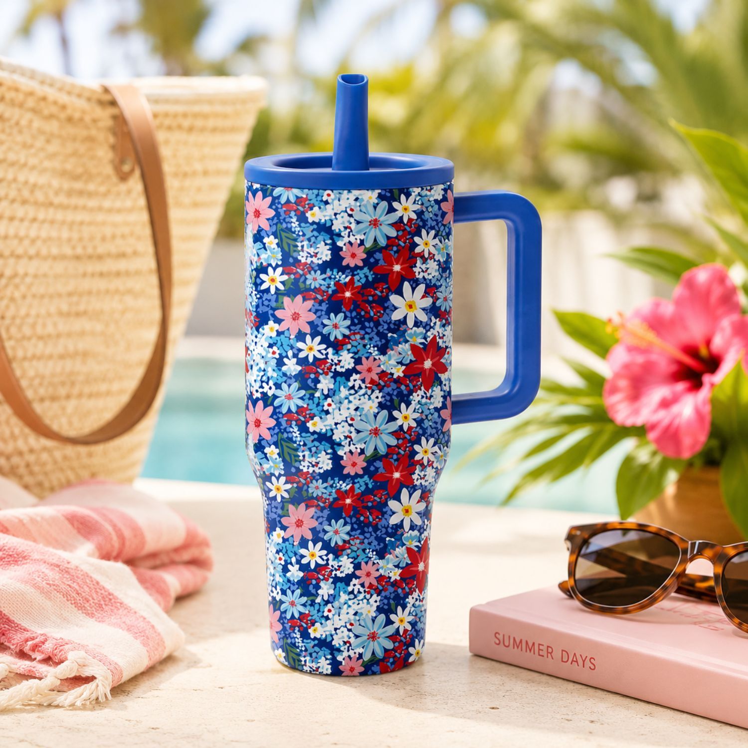 Jane Marie All-American Daisy 30oz Tumbler With Straw Cap & Handle