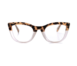 Optimum Optical Readers, Wild Side Cat Eye Frames, Tortoise Topped with Neutral Bottom Rim, SABLE