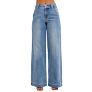 Judy Blue Womens High Waisted Wide Leg Trouser Jeans