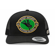 Hooey Men's Western Original Bronc Rider Trucker Snapback Hat, Black/Green