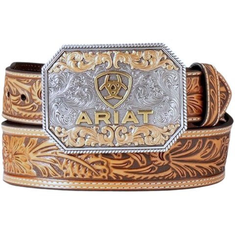 Ariat Mens Floral Embossed Taper Belt