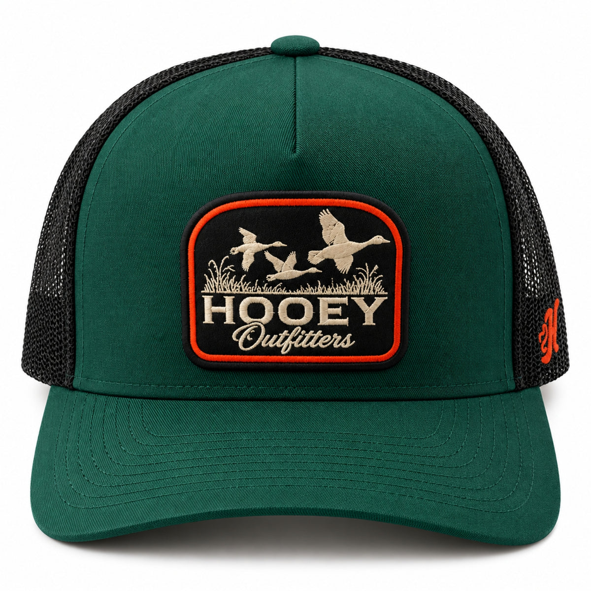 Hooey Men's Duck Hunting Trucker Snapback Hat, Green & Black