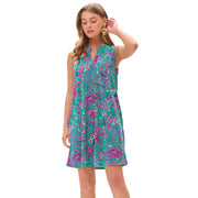 Dear Scarlett Womens Lizzy Sleeveless Relaxed Tank Dress, Emerald