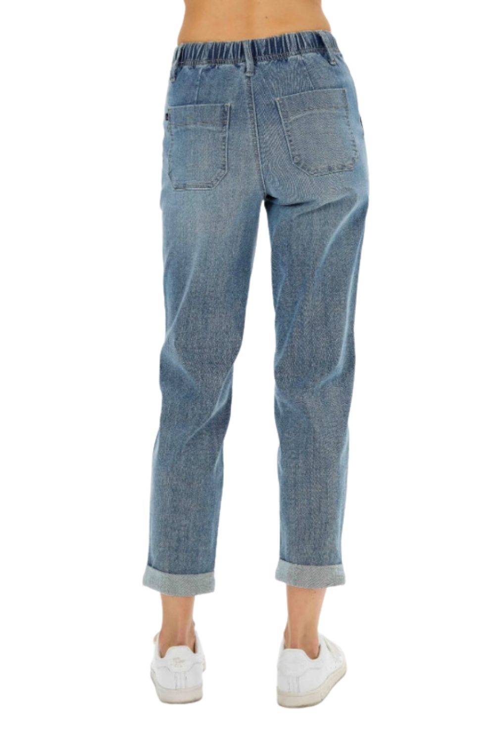 Judy Blue Womens High Waist Elastic Drawstring Jogger Jeans