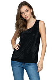 Vocal Womens Sleeveless Rhinestone Tank Top