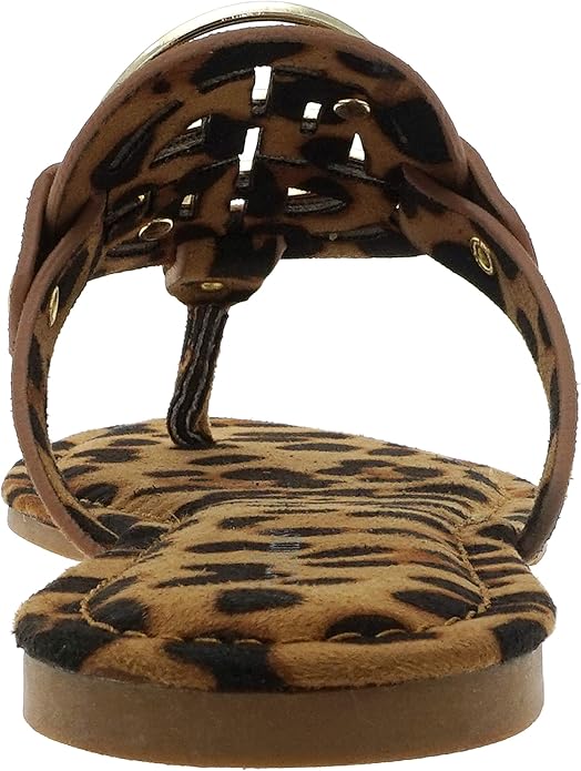 Pierre Dumas Womens Limit-24 Chic Medallion Slip On Sandals- Leopard Print