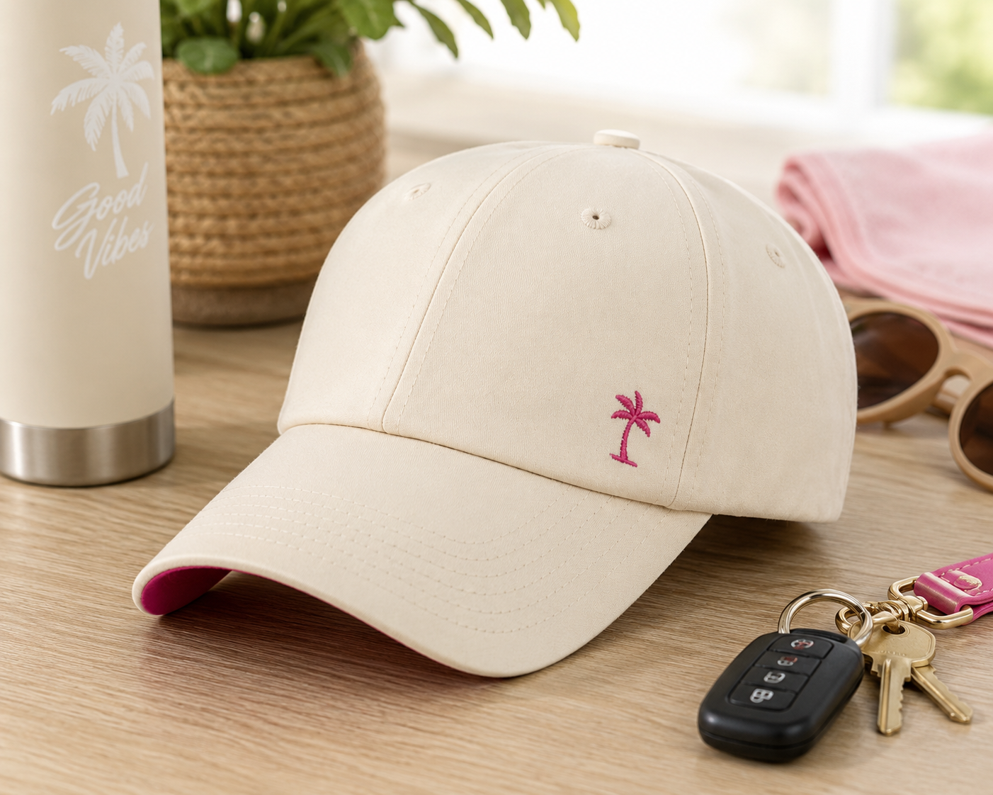 Shady Lady Womens Sporty Adjustable Snapback Hat, Sand