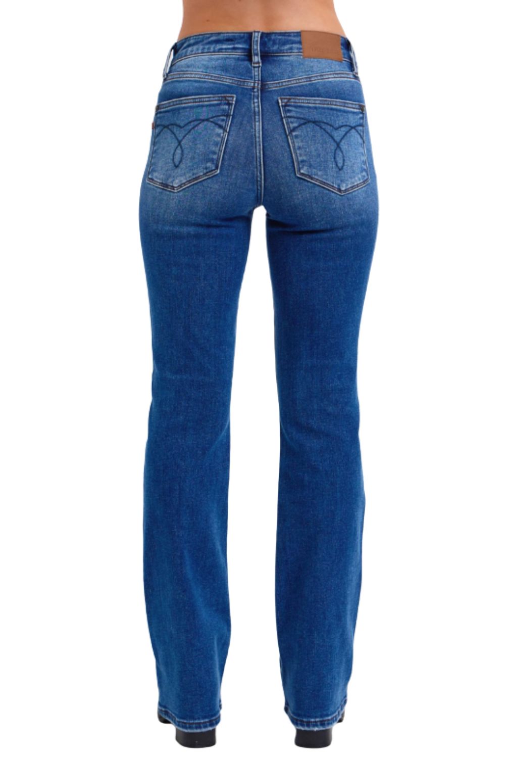 Judy Blue Womens Mid Rise Thermal Denim Bootcut Jeans