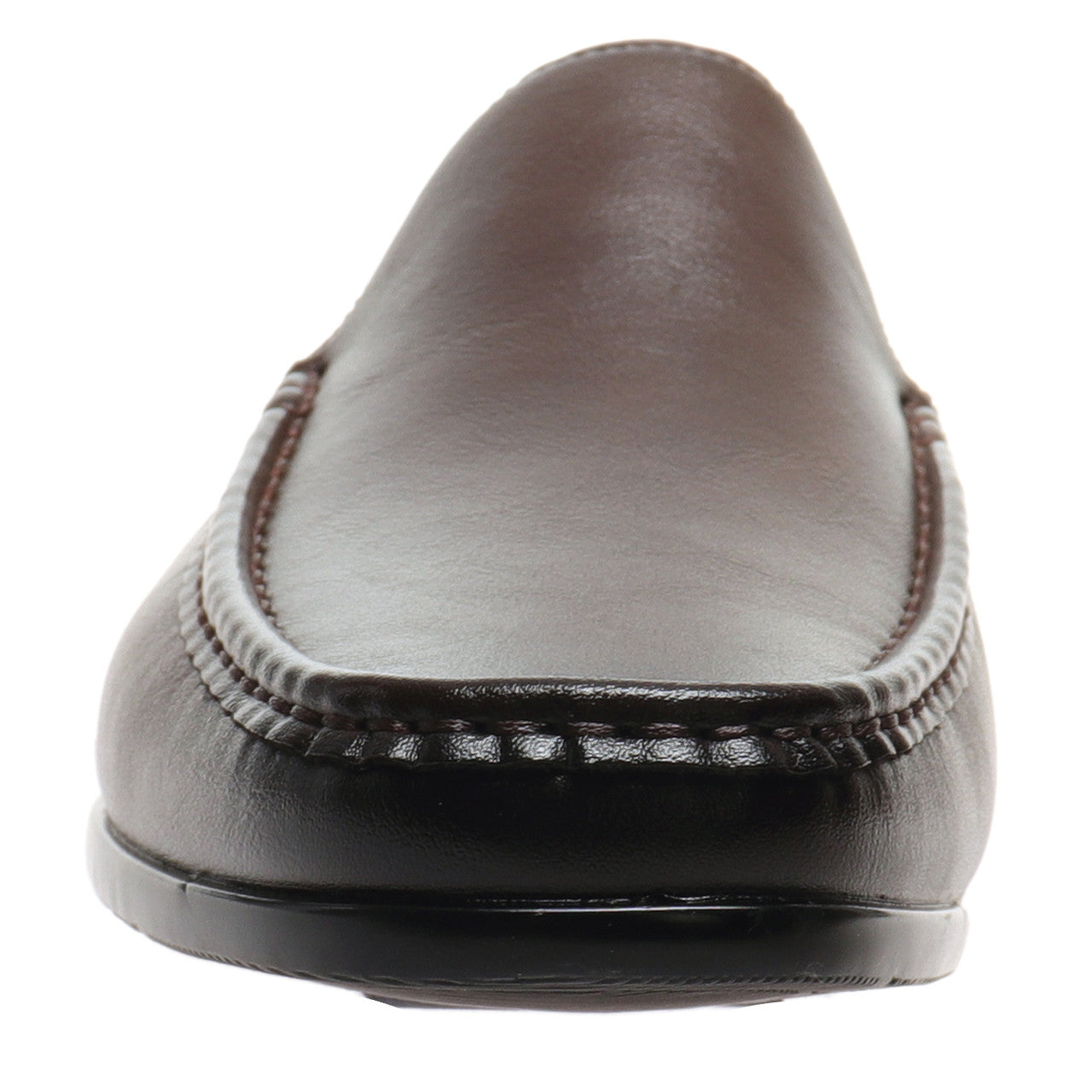Marco Ferrara Mens Tripp-1 PU Leather Slip On Moccasin Casual Dress Shoes- Brown