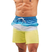 Heat Swimwear Mens Swim Trunks, Blue Yellow Tie Dye