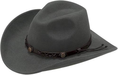 Twister Mens Dakota Crushable Wool Wide Brim Cowboy Hat, Graphite