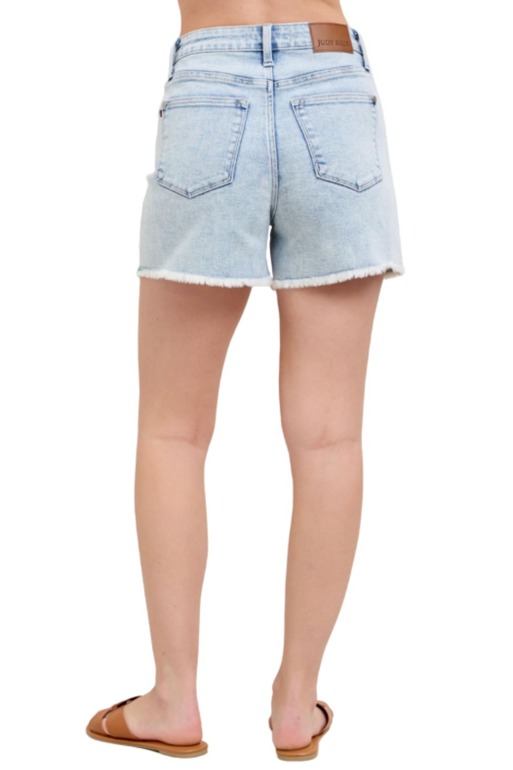 Judy Blue Womens High Waist Mineral Wash Cut Off Denim Shorts