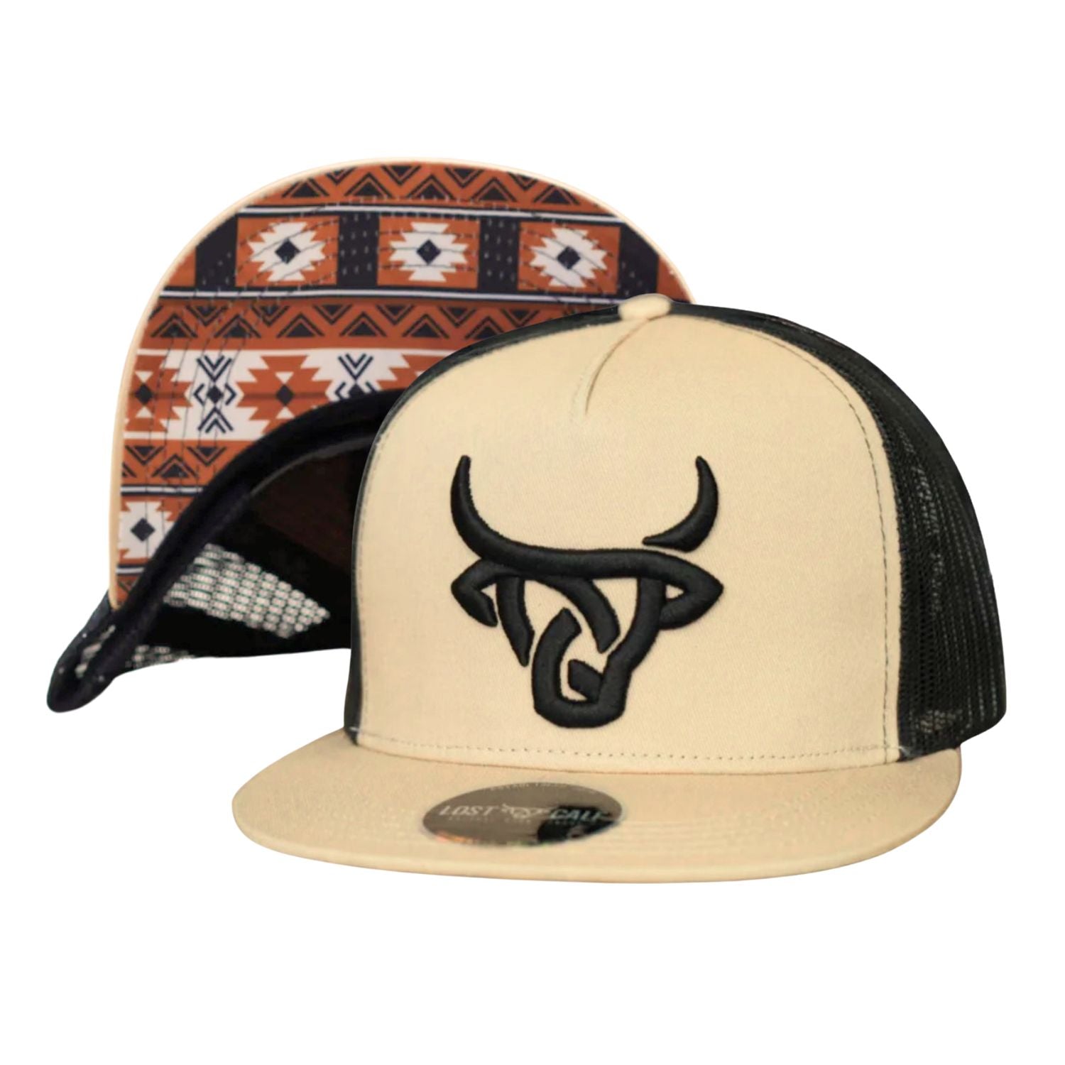 Lost Calf Mens Basto Flat Bill Adjustable Snapback Cap Hat