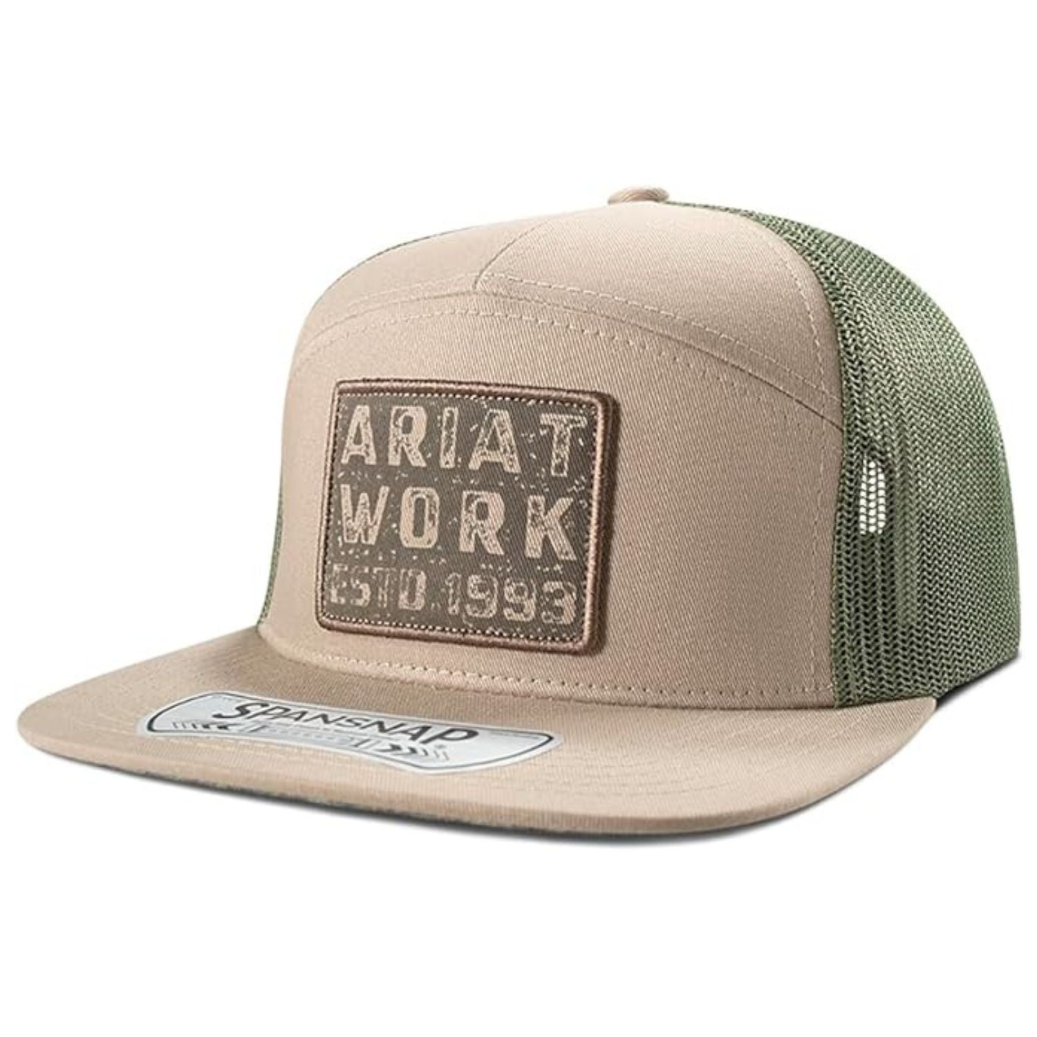 Ariat Mens Ariat Work Logo Patch SnapSnap Flexible Adjustable Snapback Cap Hat