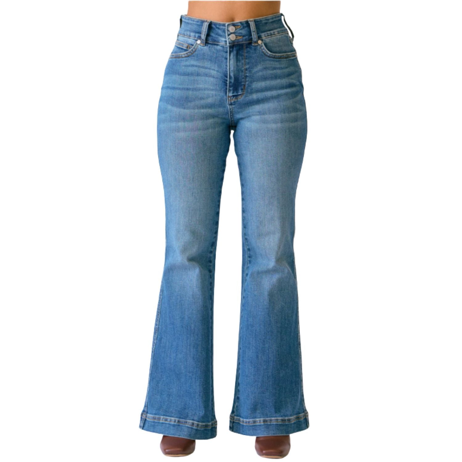 Judy Blue Womens High Waist Flare Tummy Control Jeans