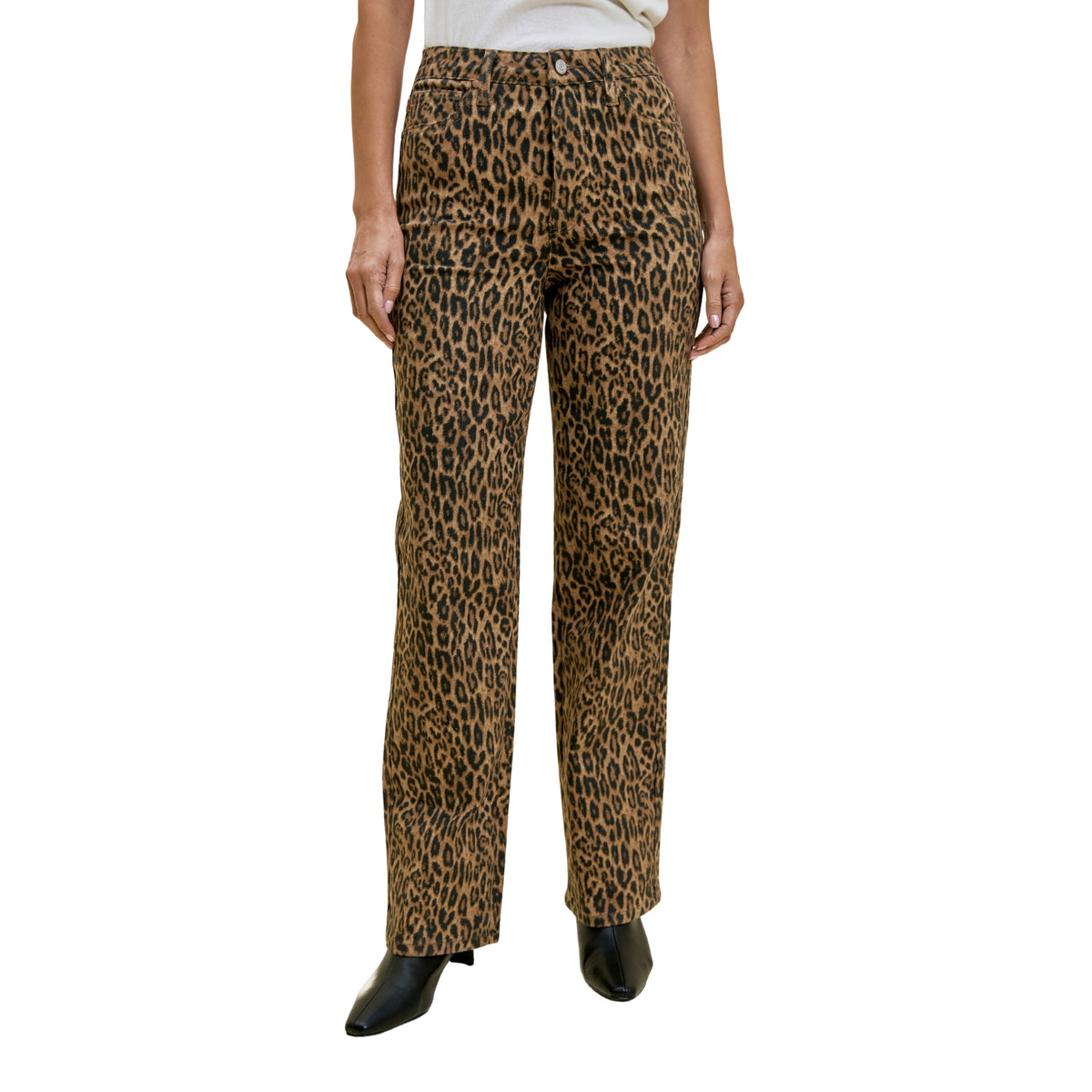 Judy Blue Women's Kimberly High Waist Classic Jeans, Leopard Print